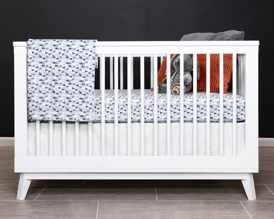 Gray Banners Marching Classic Crib Bedding Set