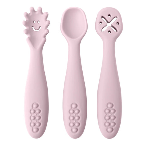 3PCS Silicone Spoon Fork For Baby