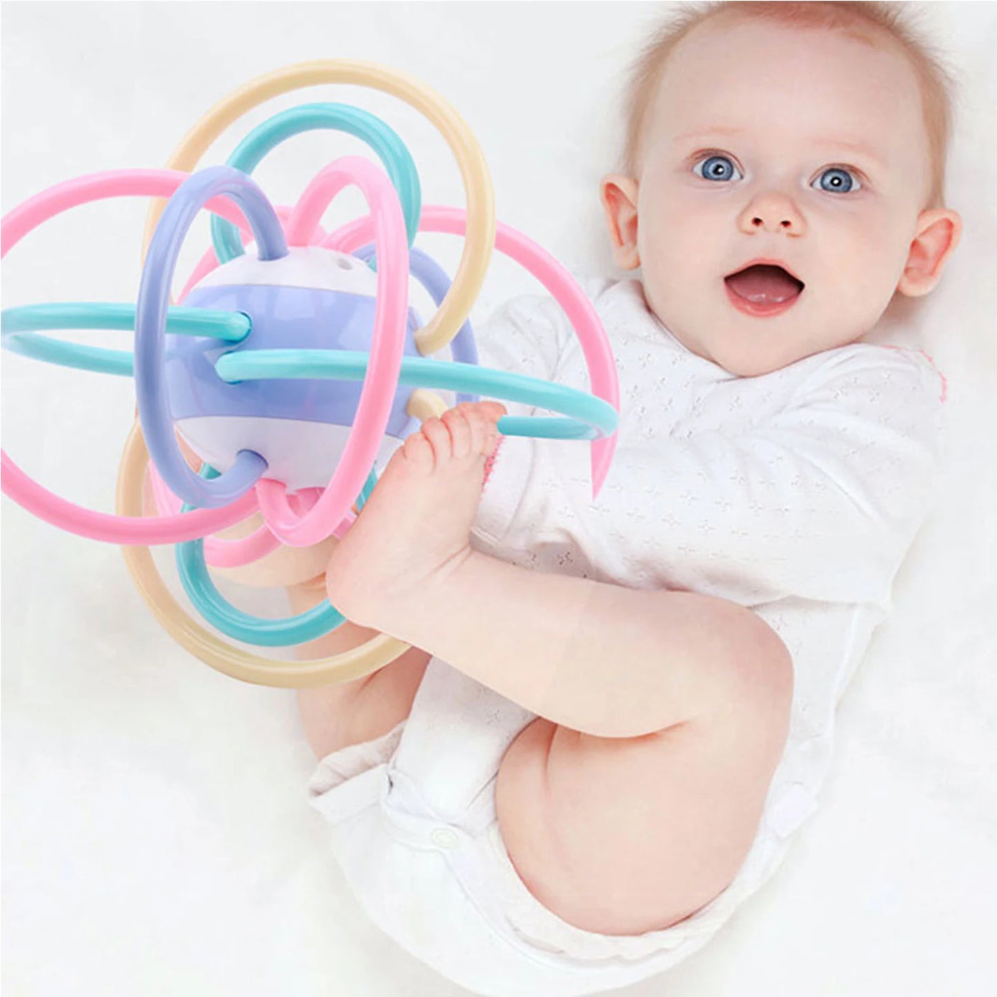 Baby Manhattan Grab Ball Sensory Teether And Rattle Toy