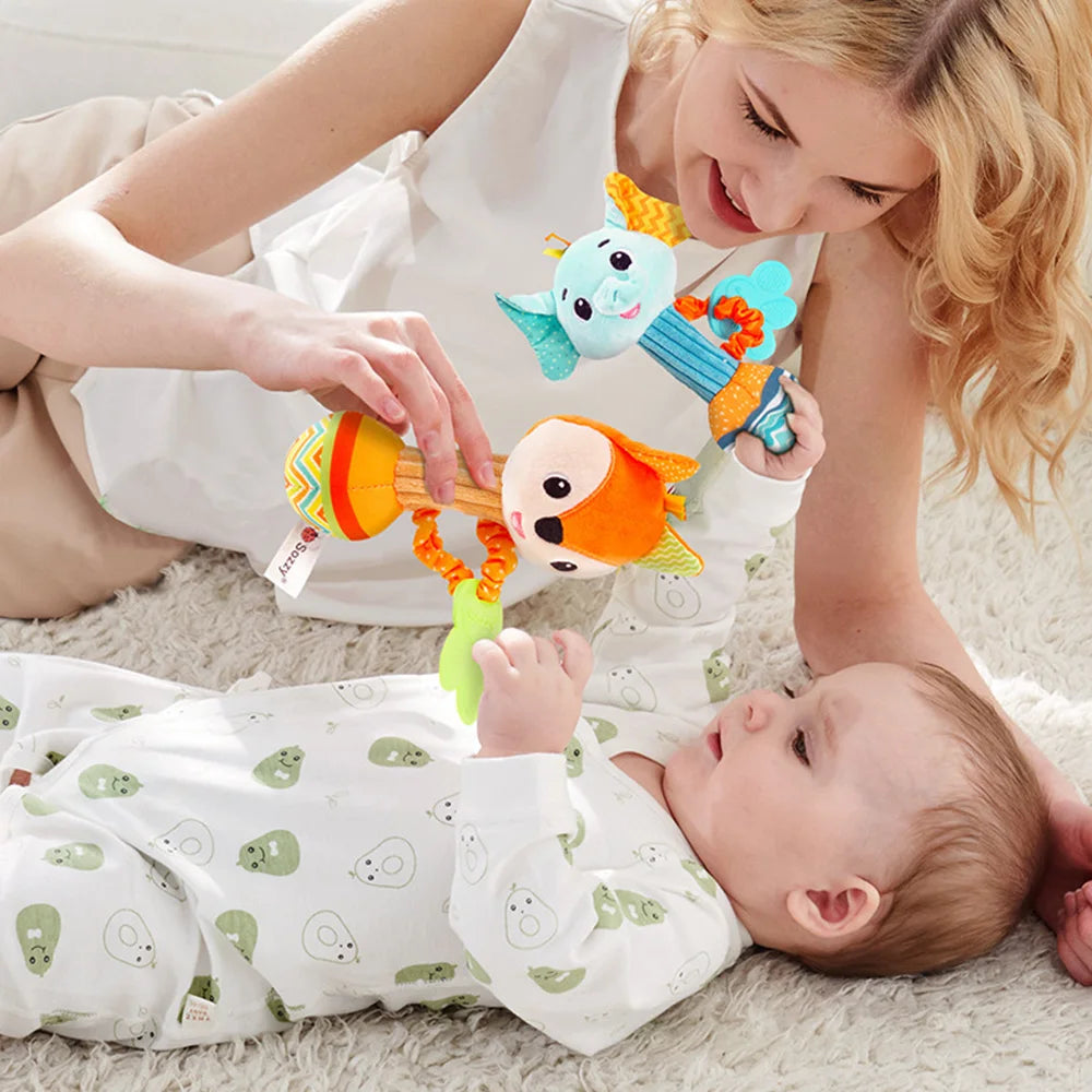 Soft Stuffed Animal Rattle Hand Grip Baby Toys