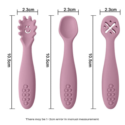 3PCS Silicone Spoon Fork For Baby