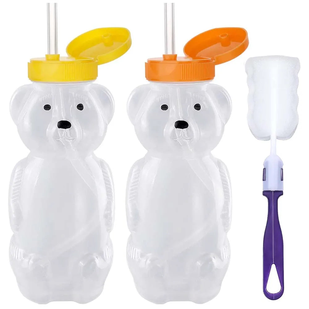 2Pcs Honey Bear Straw Cups