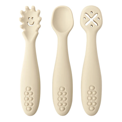 3PCS Silicone Spoon Fork For Baby