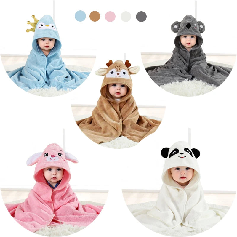 A pack of 80 * 80 cm cartoon baby bath towel