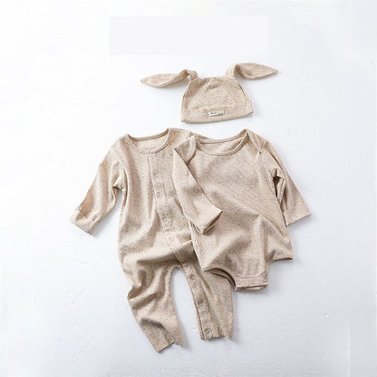 Baby Simple Long Sleeves Onesie/Romper And Hat